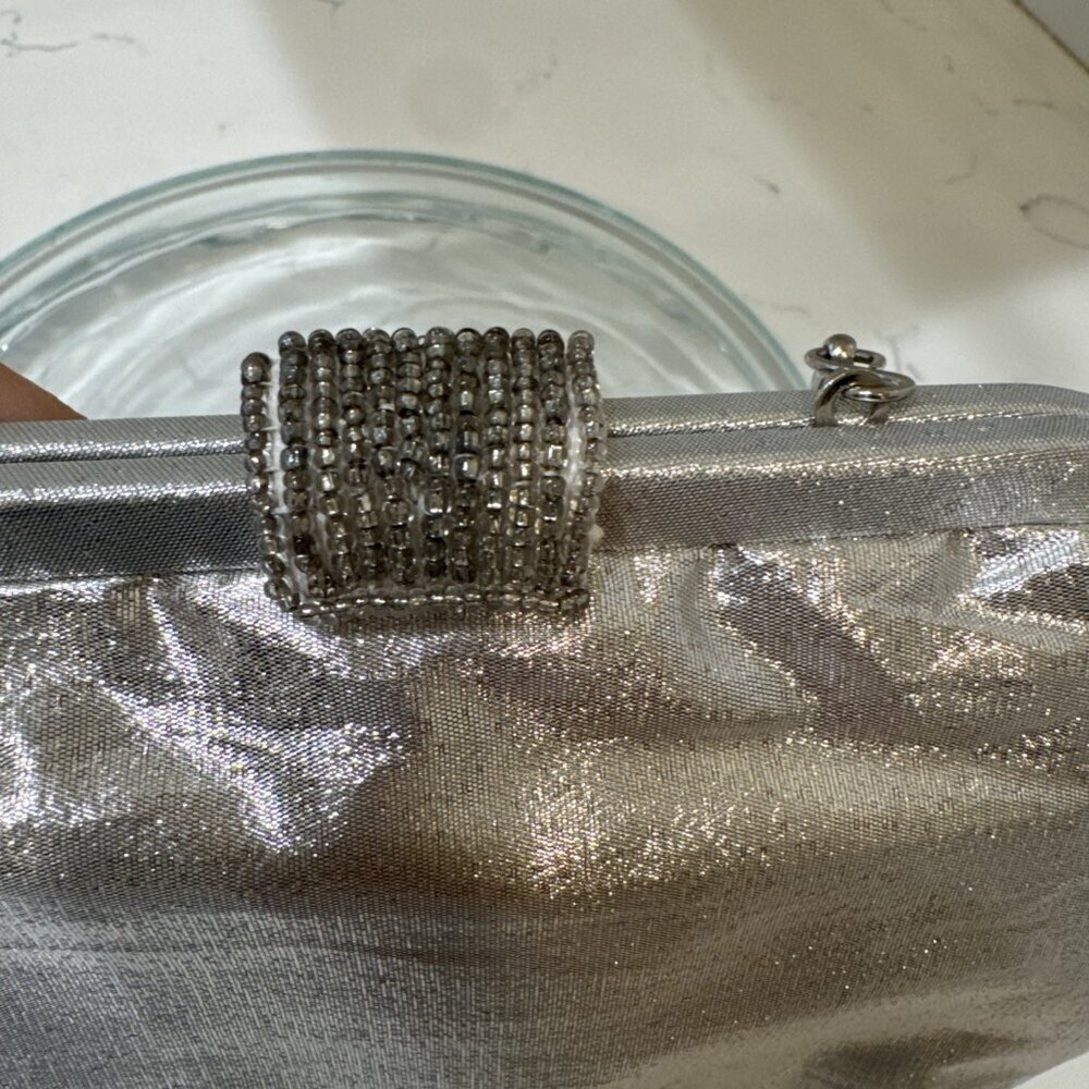 Vintage Sparkly Silver La Regale Shoulder Bag Purse - Picture 6 of 11